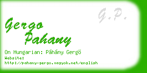 gergo pahany business card