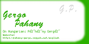 gergo pahany business card